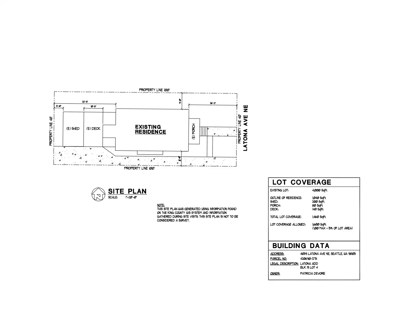 Site plan for 4059 Latona Ave NE