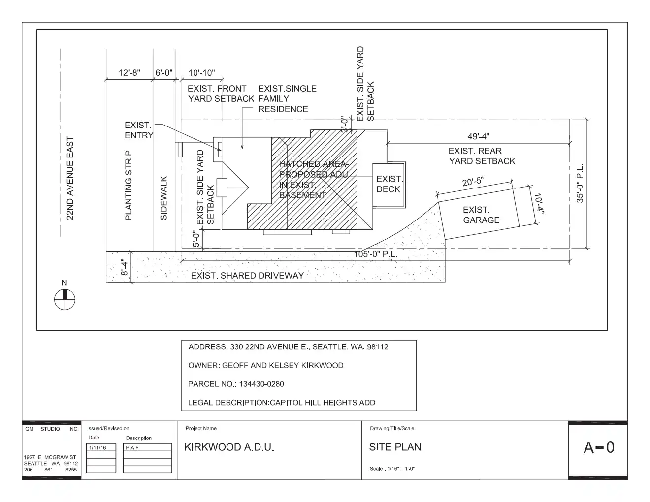 Site plan for 330 22nd Ave E