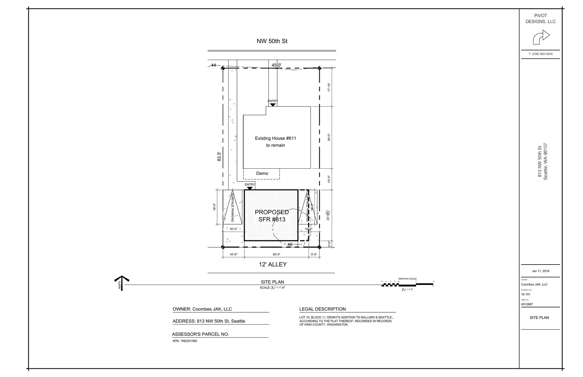 Site plan for 811 NW 50th St