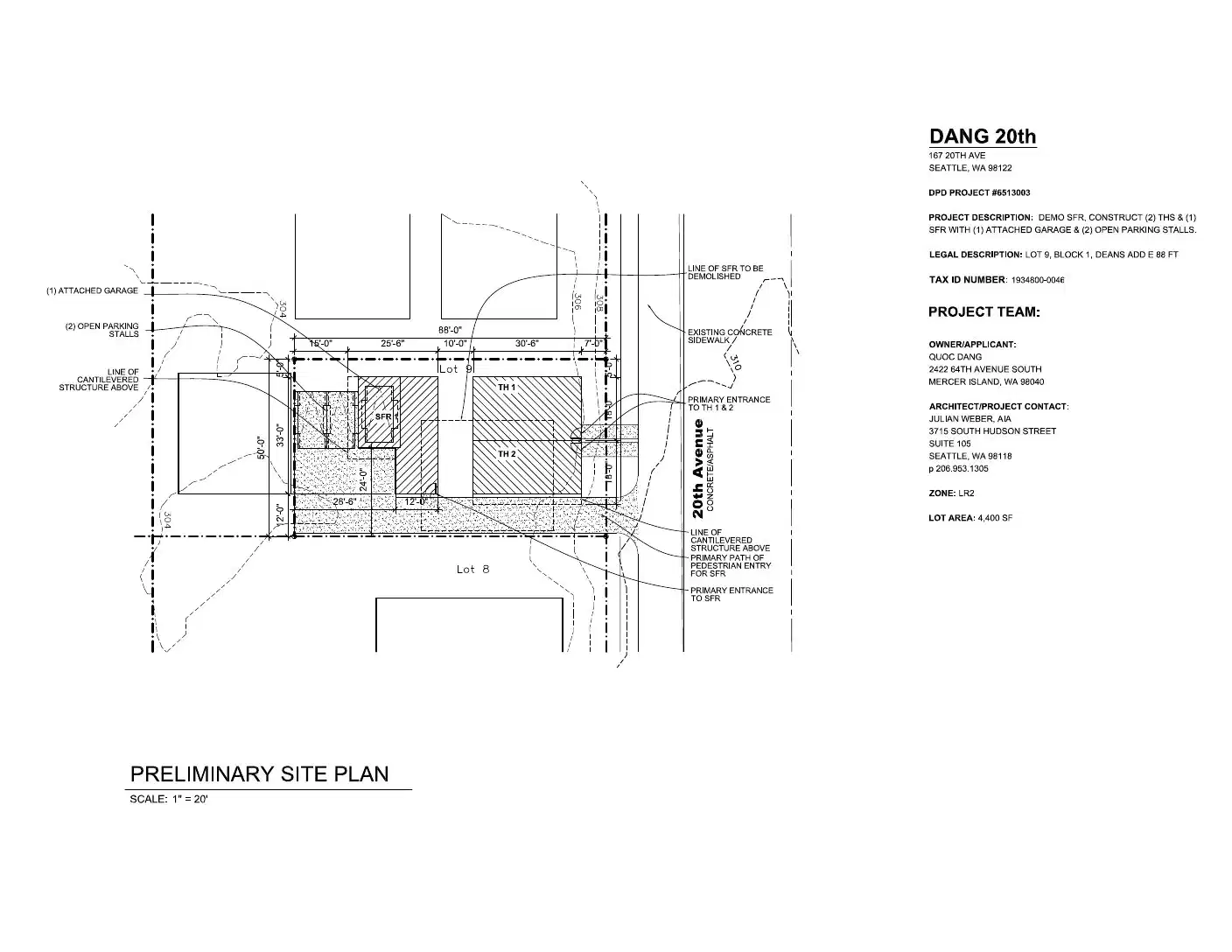 Site plan for 167 20th Ave