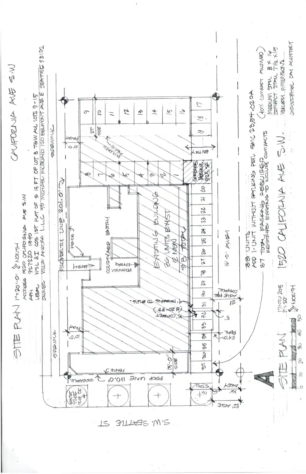Site plan for 1520 California Ave SW