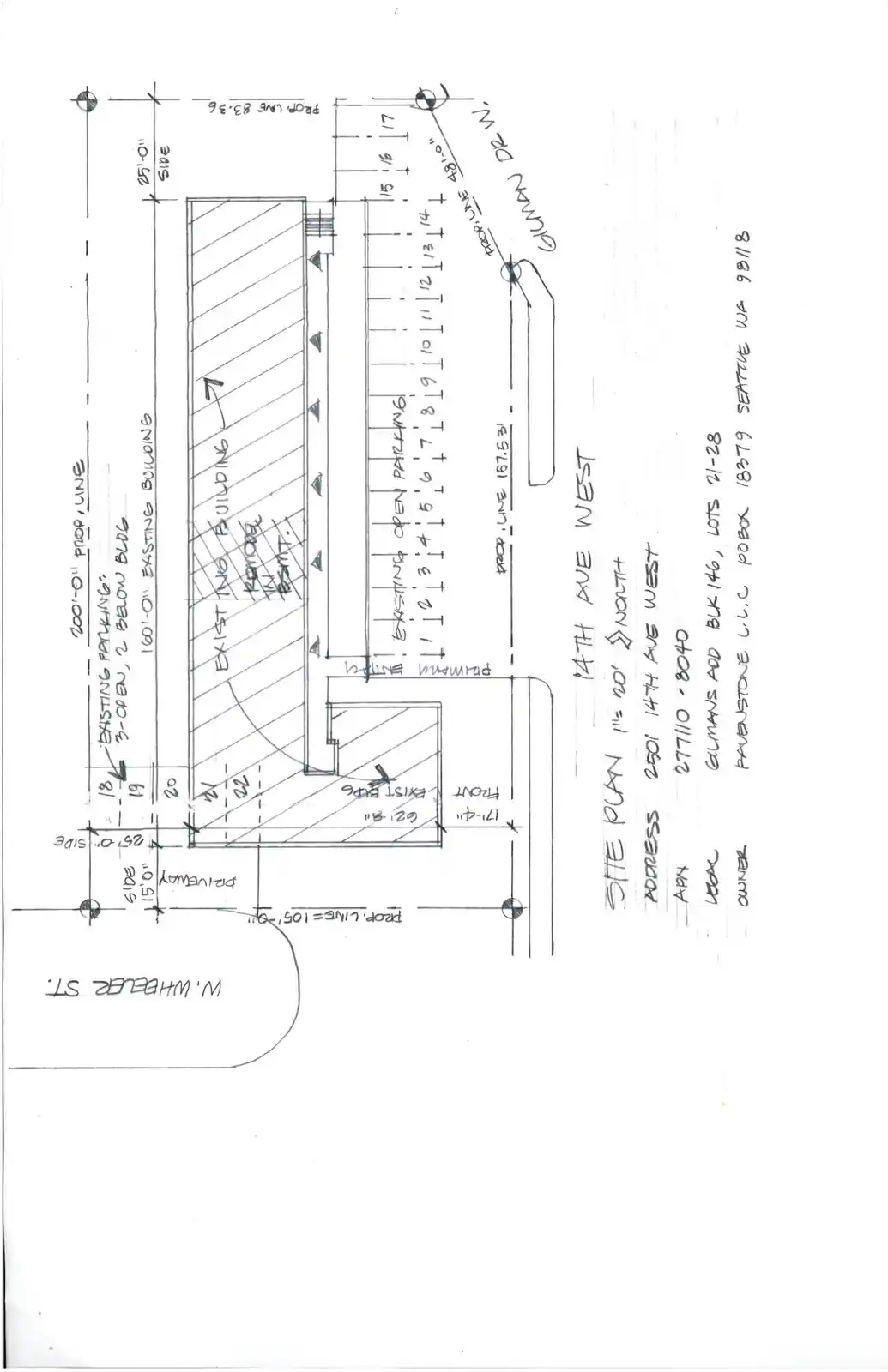 Site plan for 2501 14th Ave W