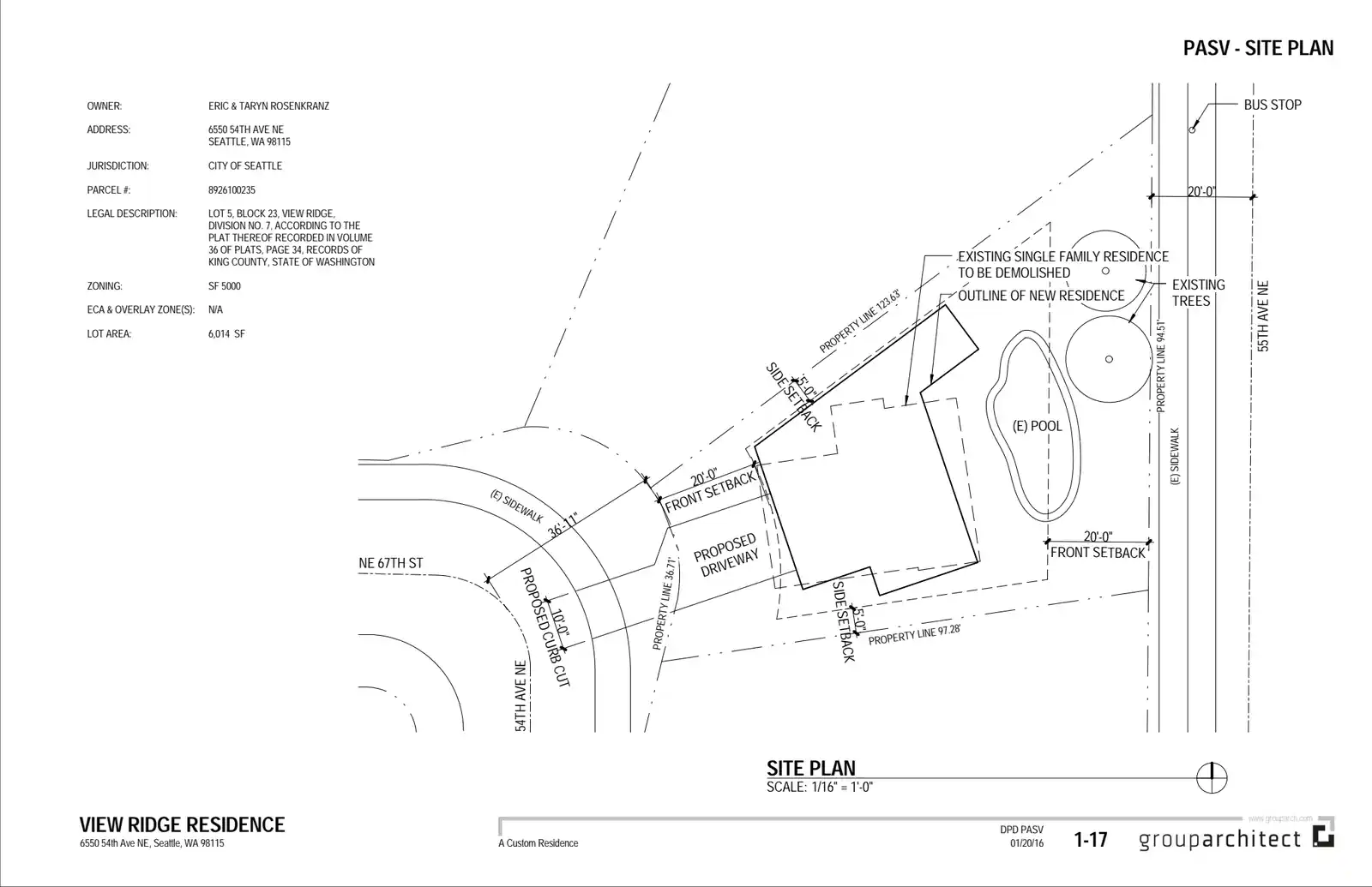 Site plan for 6550 54th Ave NE
