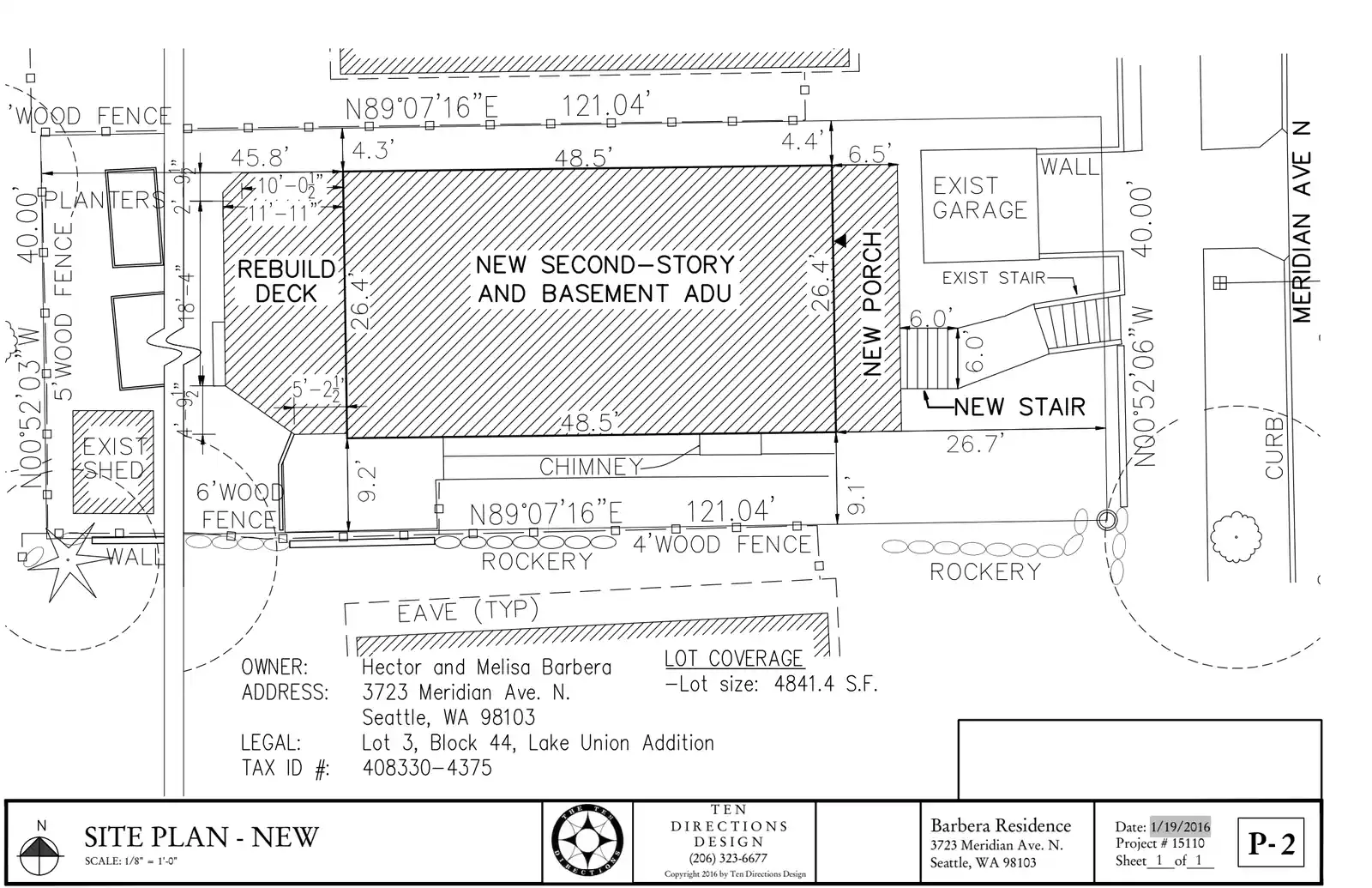 Site plan for 3723 Meridian Ave N