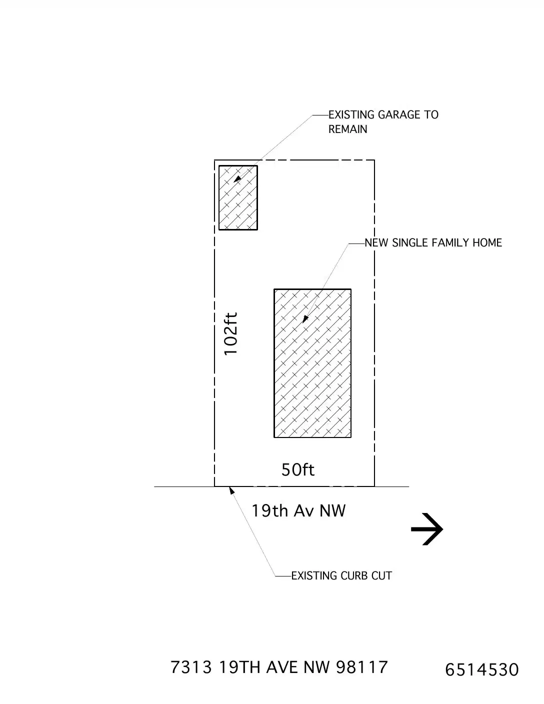 Site plan for 7313 19th Ave NW
