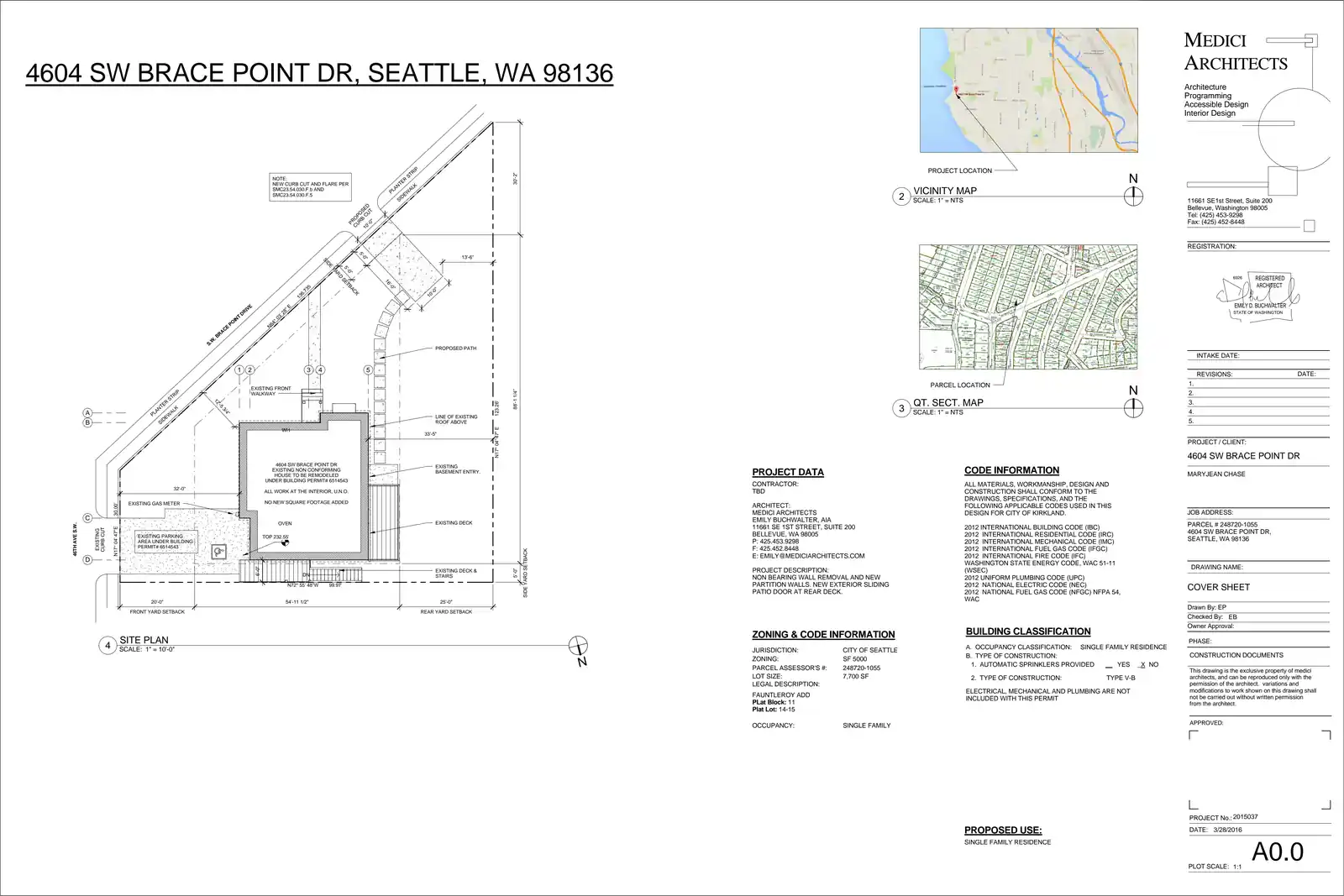 Site plan for 4604 SW Brace Point Dr