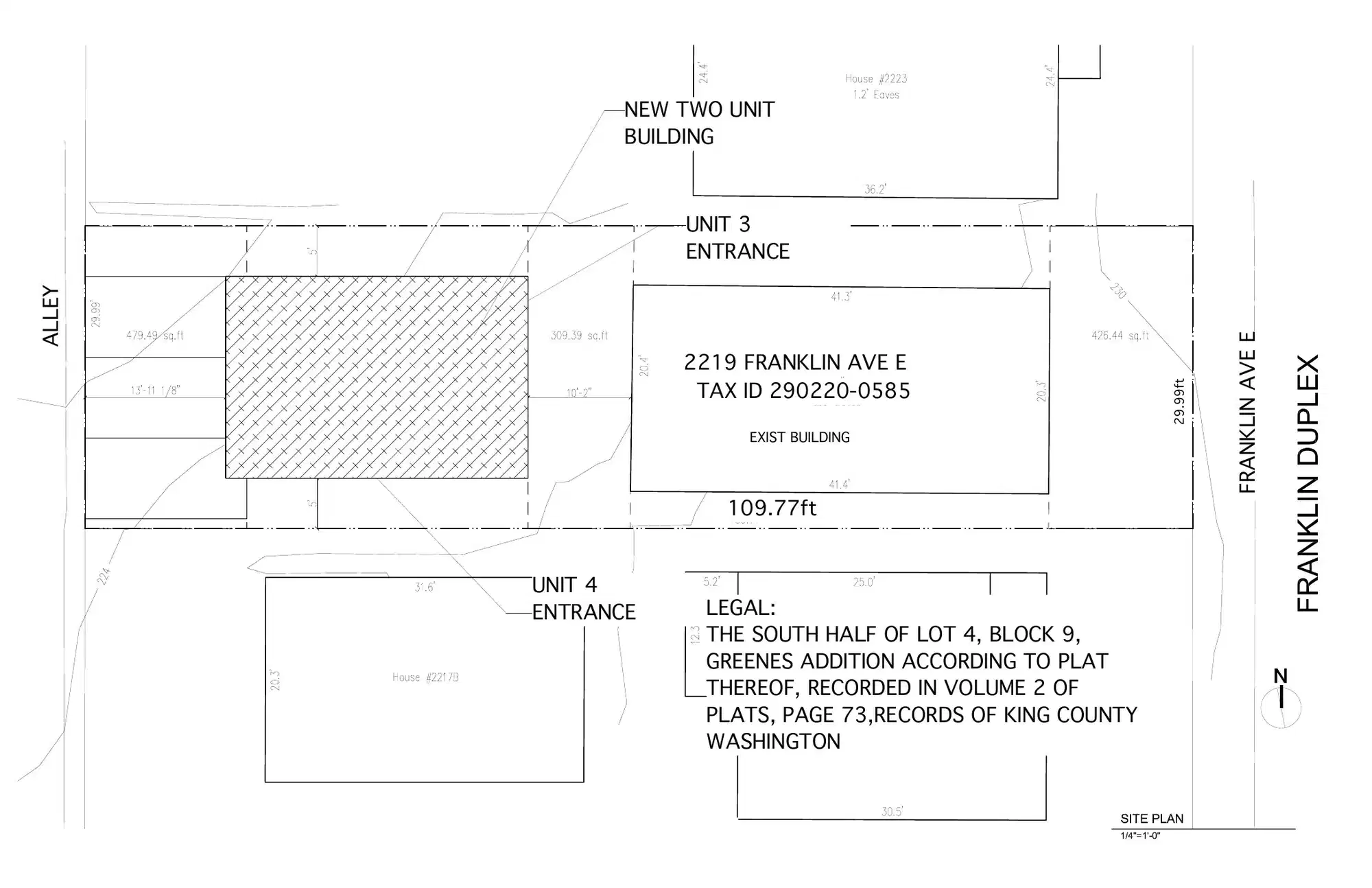Site plan for 2221 Franklin Ave E