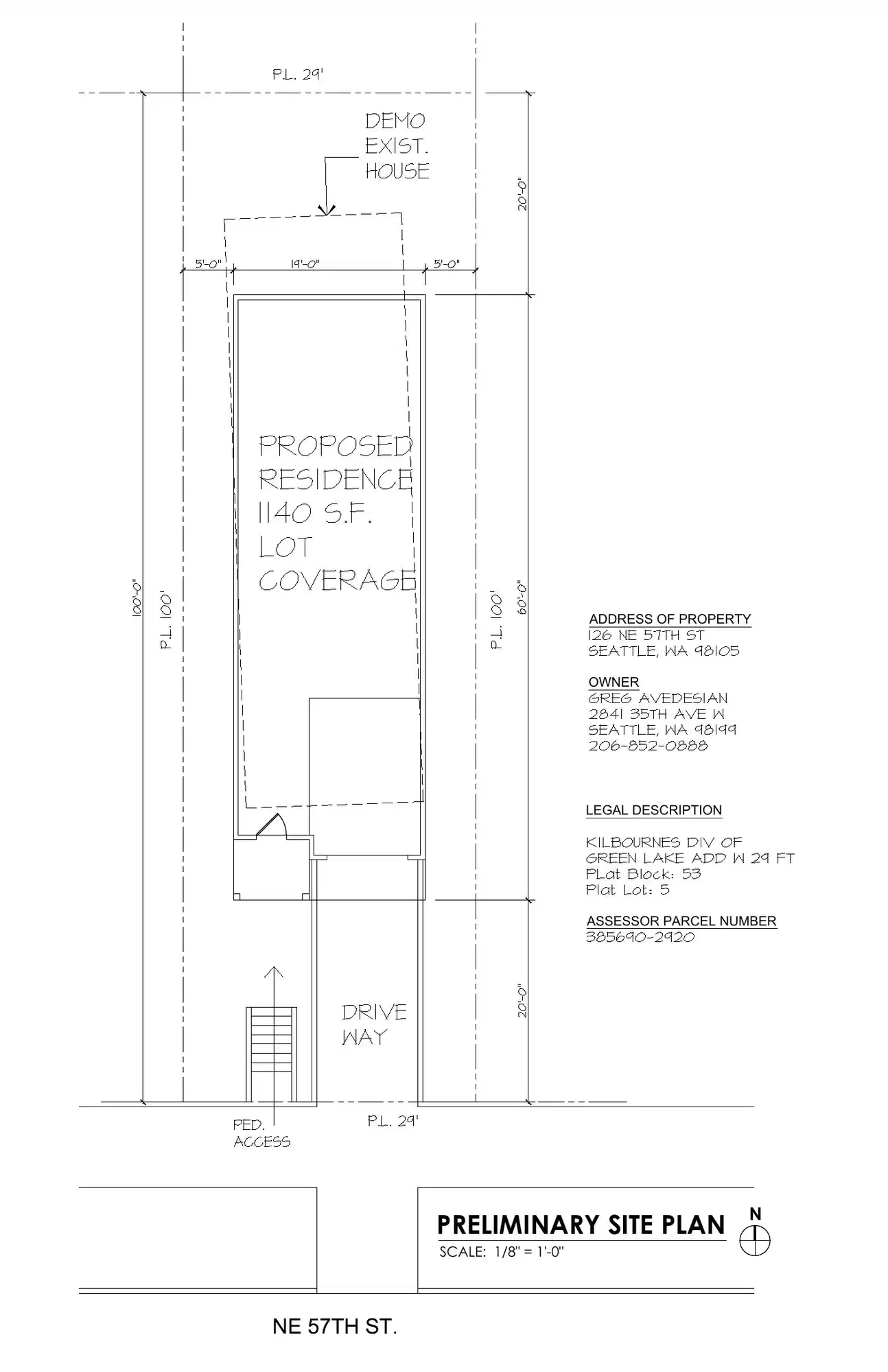 Site plan for 126 NE 57th St