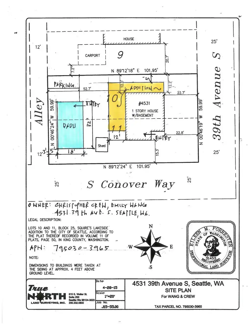Site plan for 4531 39th Ave S