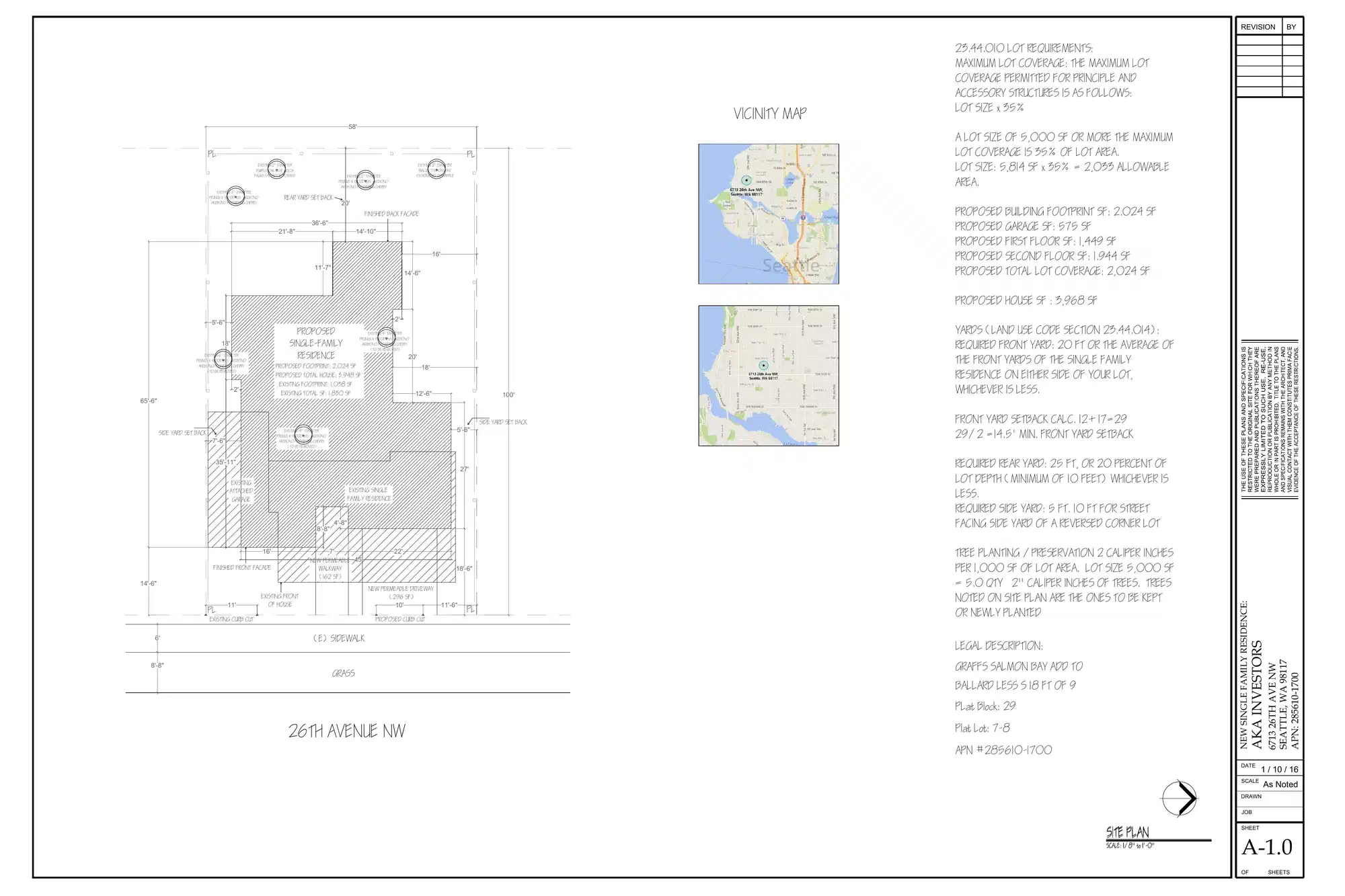 Site plan for 6713 26th Ave NW