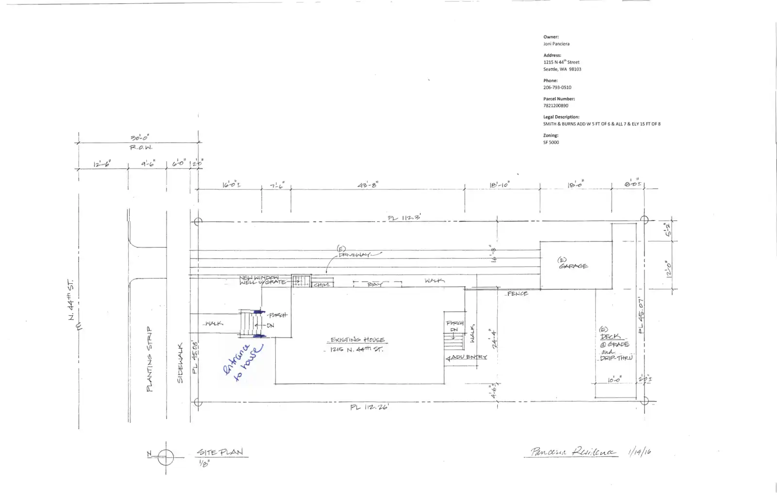 Site plan for 1215 N 44th St