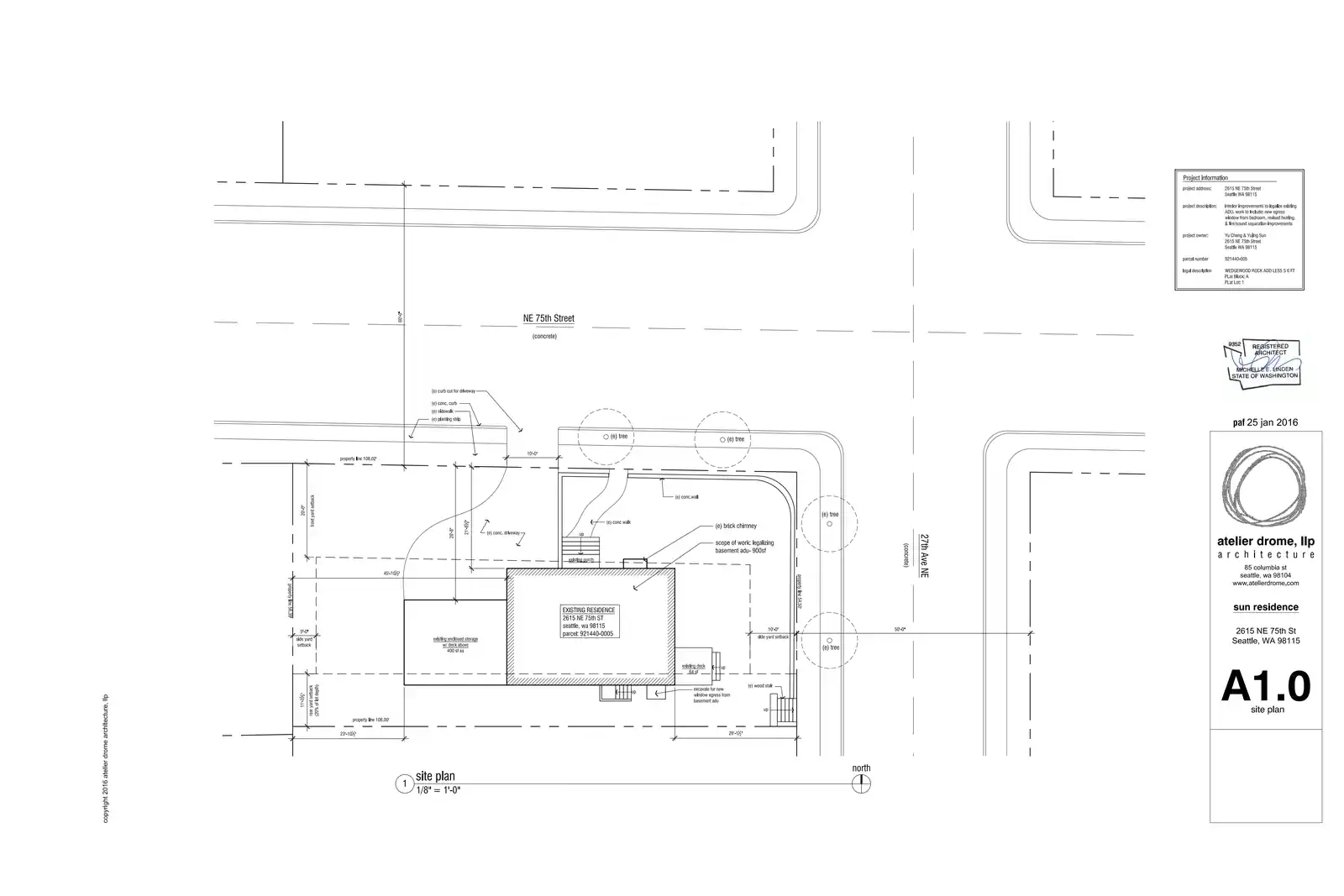 Site plan for 2615 NE 75th St
