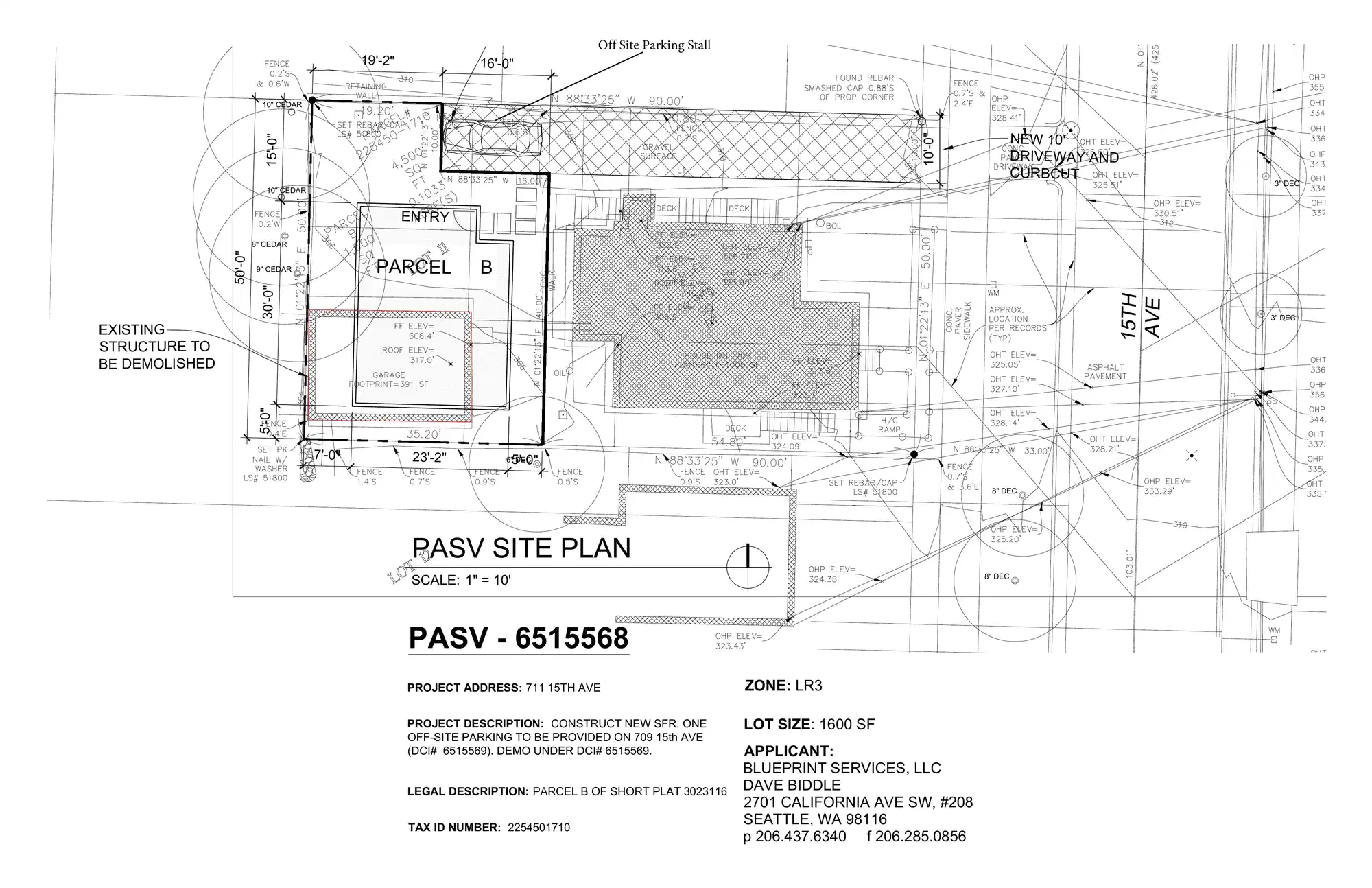 Site plan for 711 15th Ave