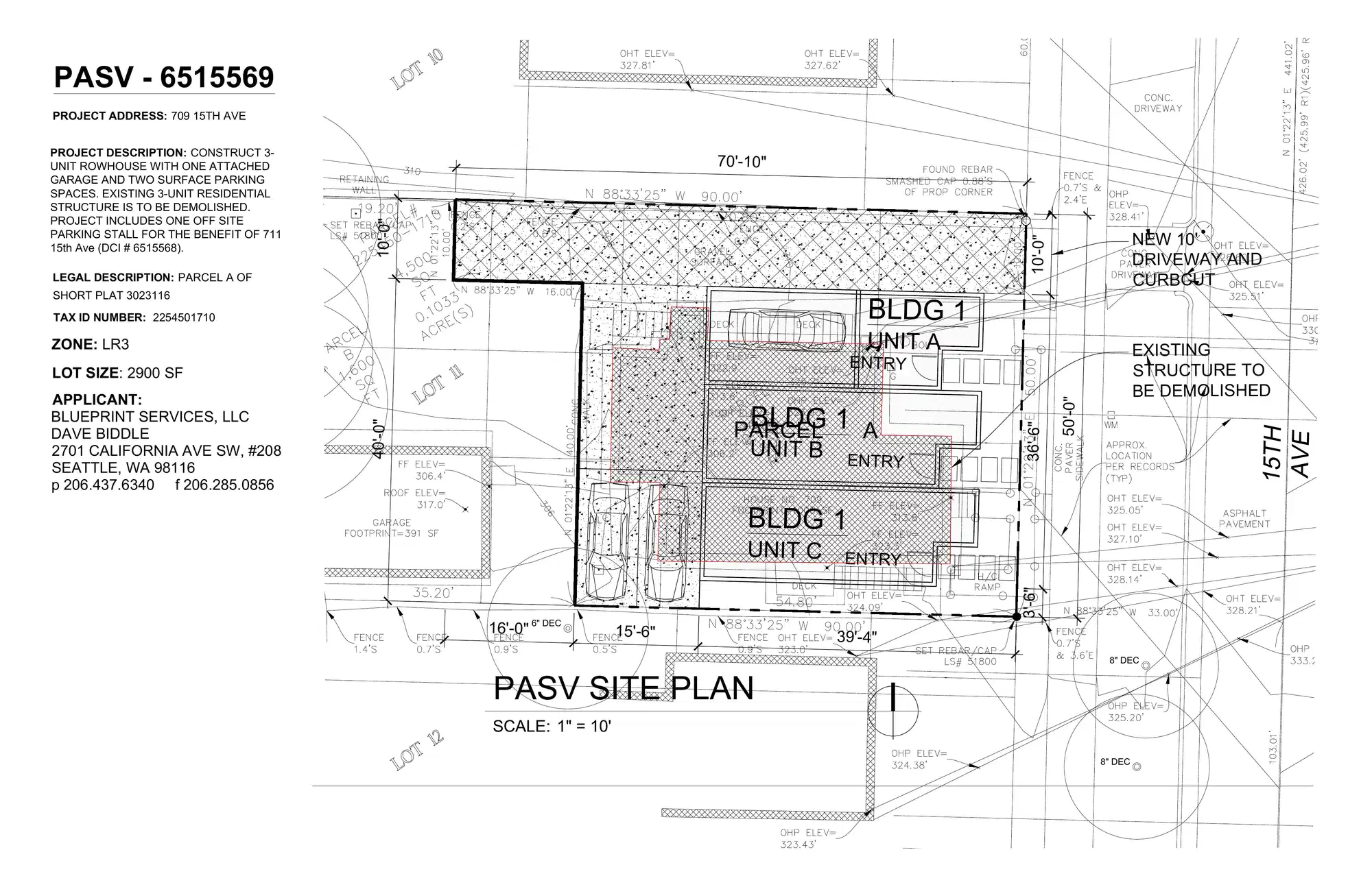 Site plan for 709 15th Ave