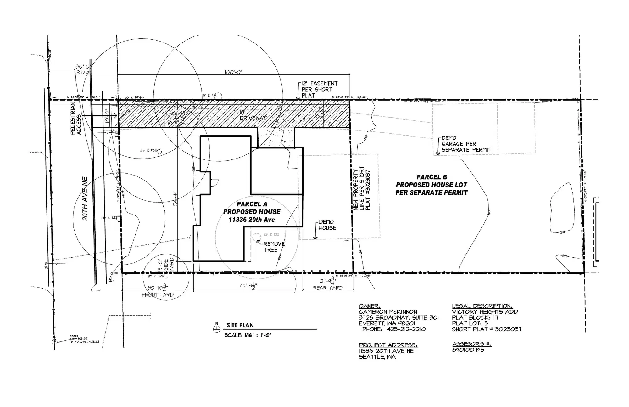 Site plan for 11336 20th Ave NE