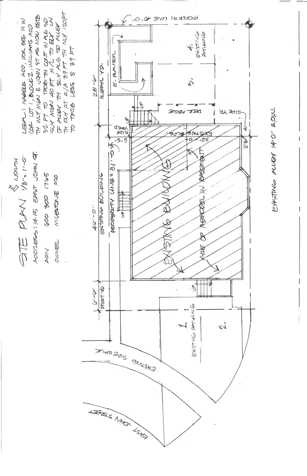 Site plan for 1415 E John St