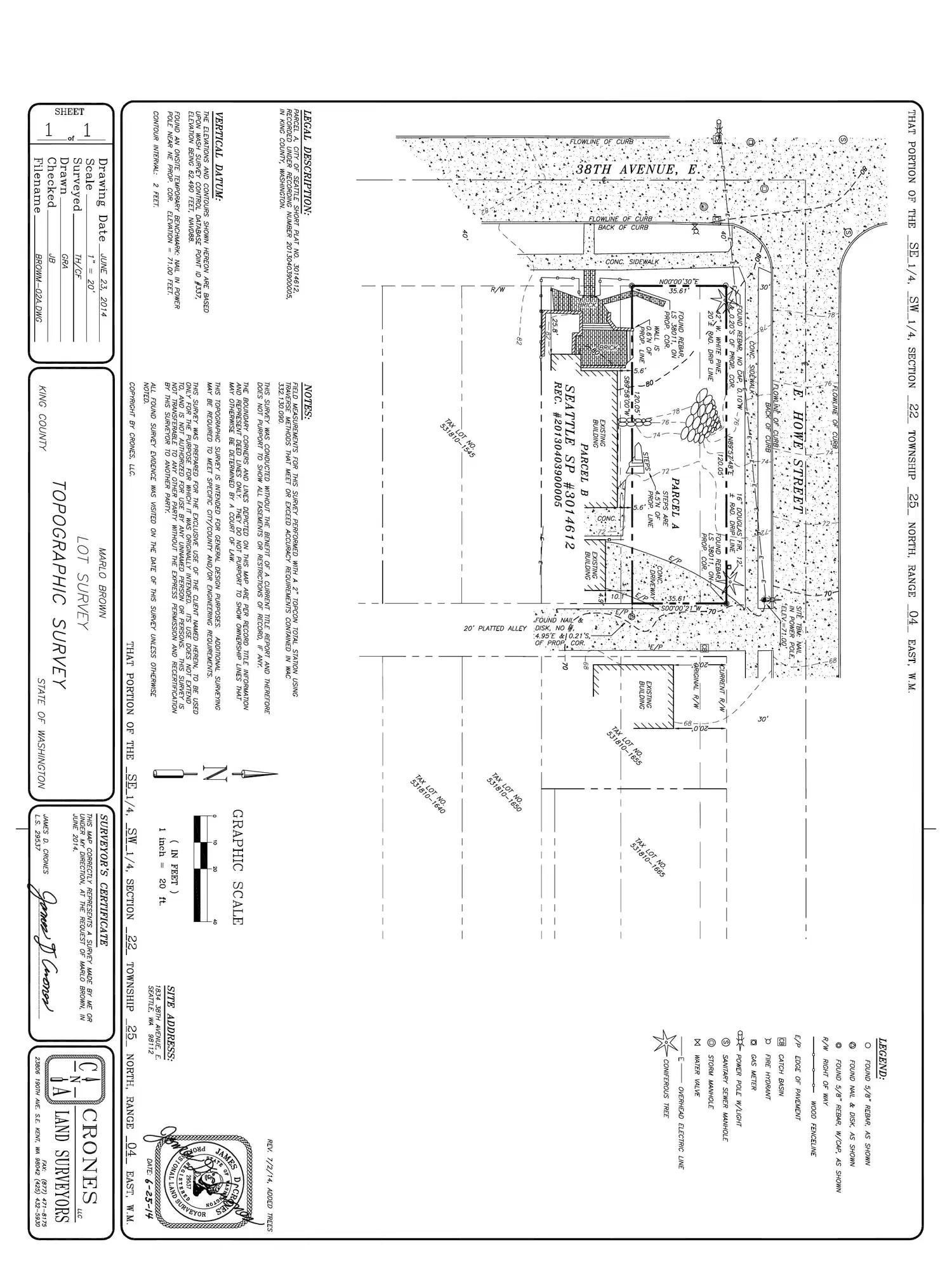 Site plan for 1834 38th Ave E