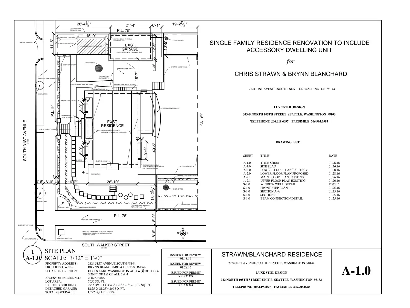 Site plan for 2124 31st Ave S