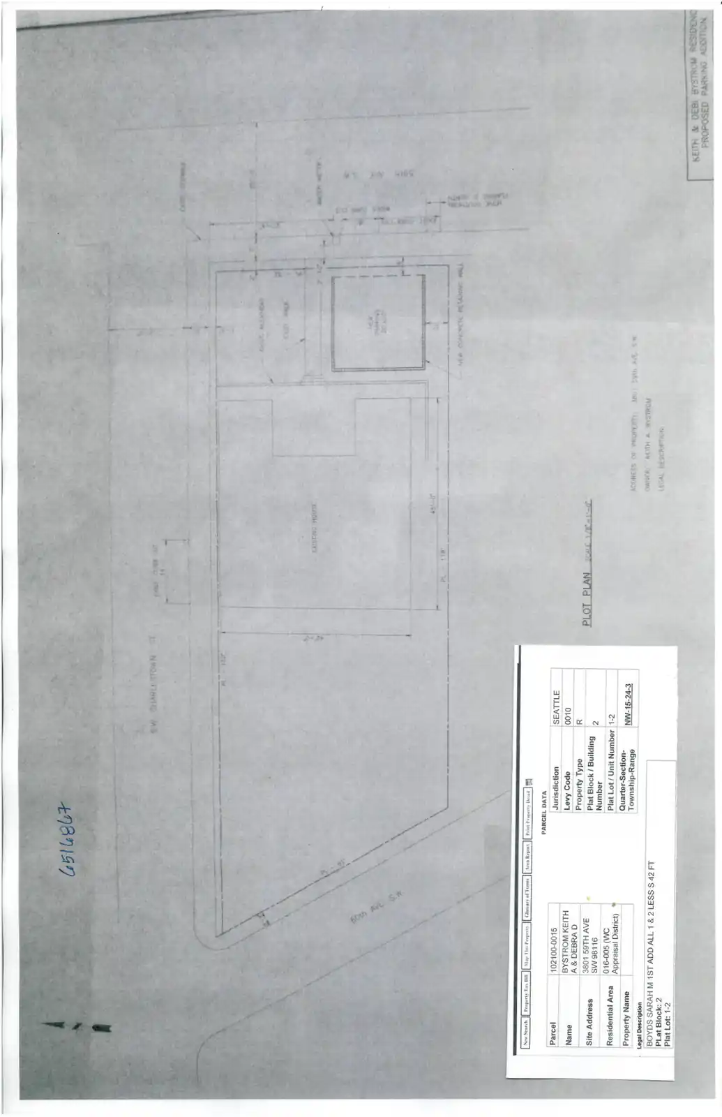 Site plan for 3801 59th Ave SW