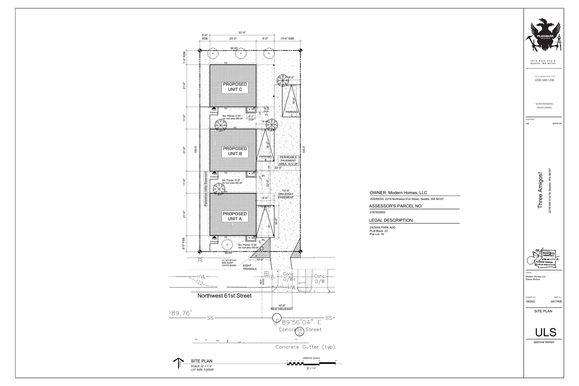 Site plan for 2218 A NW 61st St