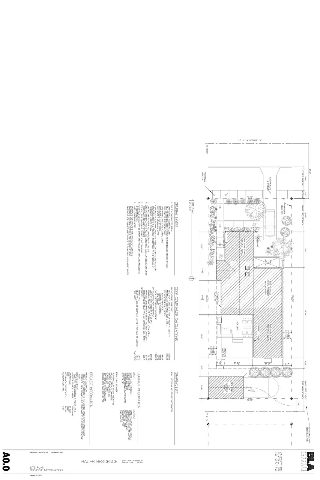 Site plan for 2542 35th Ave W
