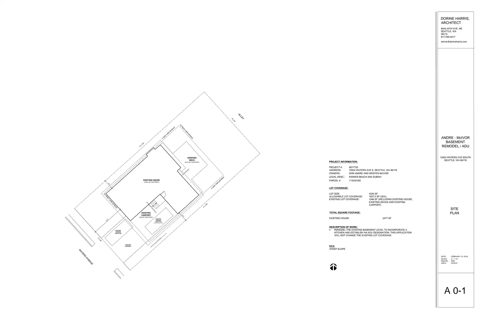 Site plan for 10054 Waters Ave S