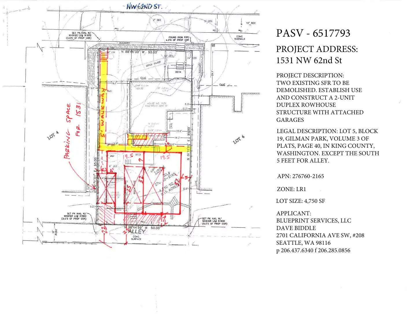 Site plan for 1533 NW 62nd St