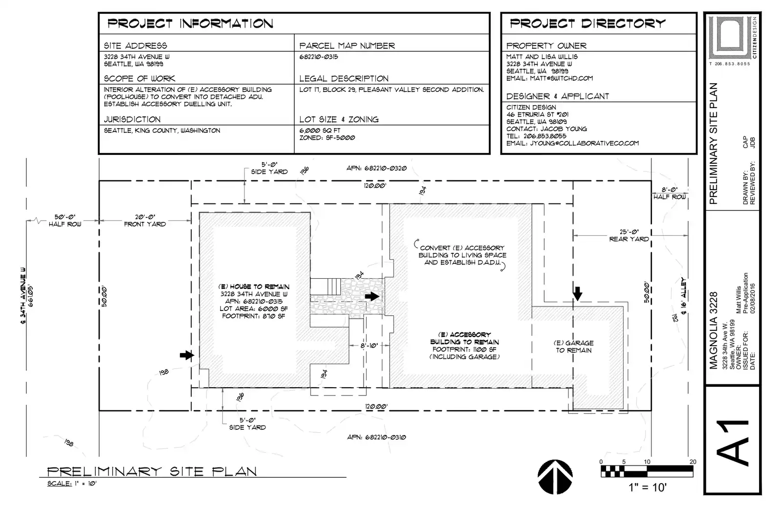 Site plan for 3228 34th Ave W