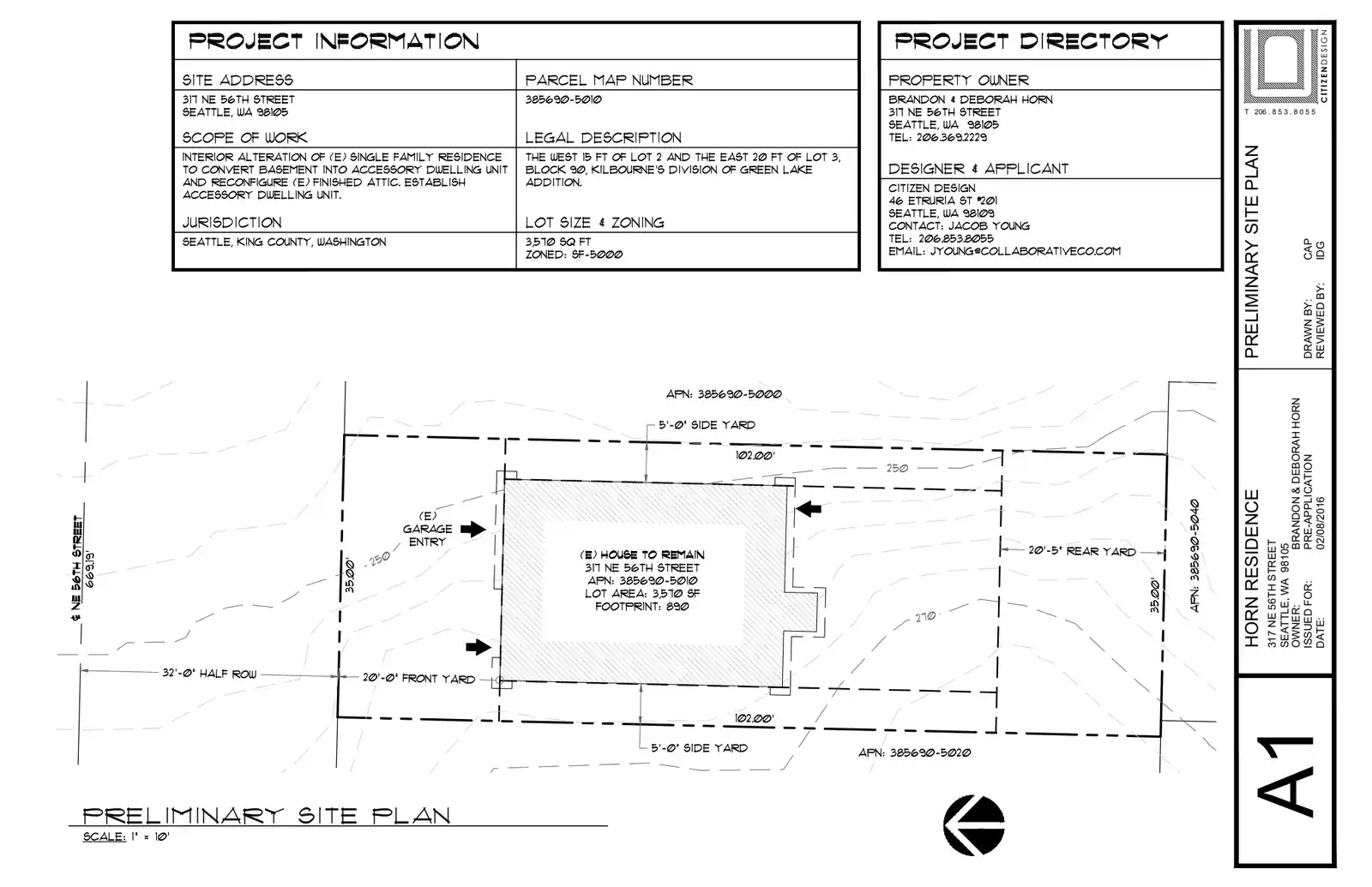 Site plan for 317 NE 56th St
