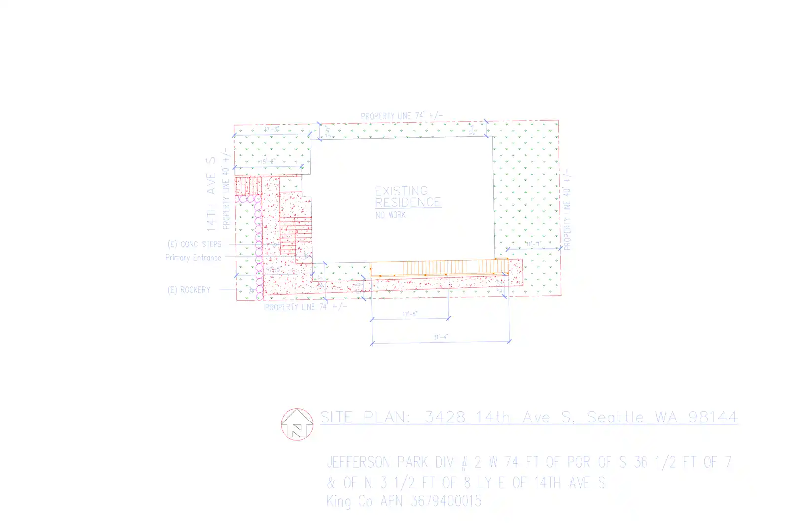 Site plan for 3428 14th Ave S