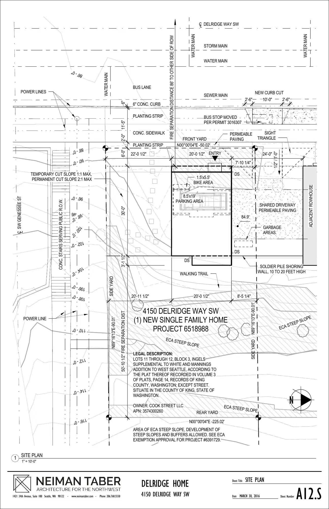 Site plan for 4150 Delridge Way SW