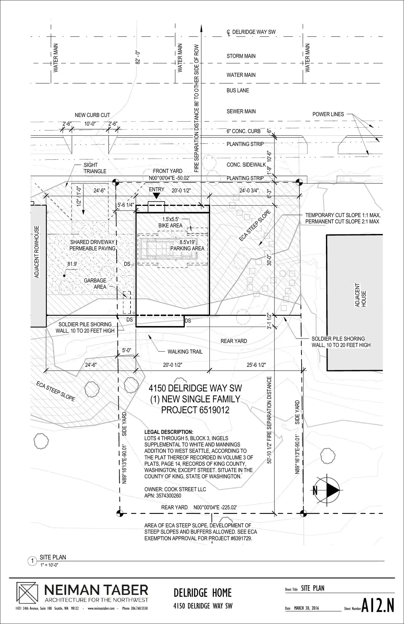 Site plan for 4140 Delridge Way SW