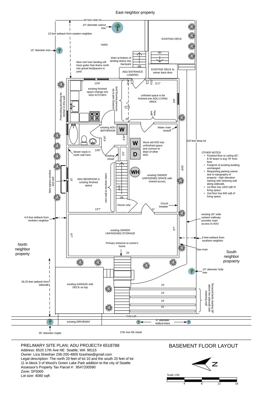 Site plan for 6520 17th Ave NE