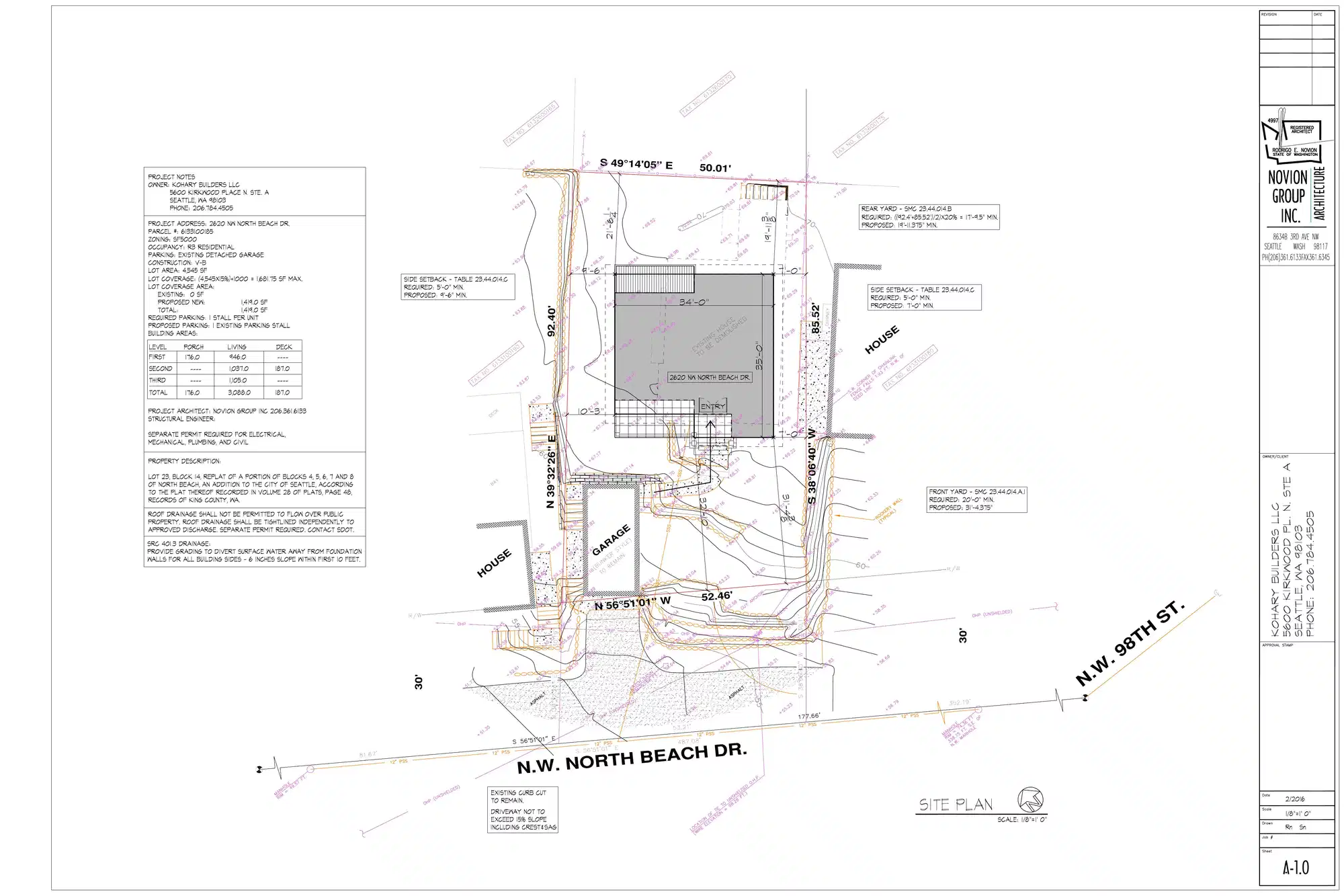 Site plan for 2620 NW North Beach Dr
