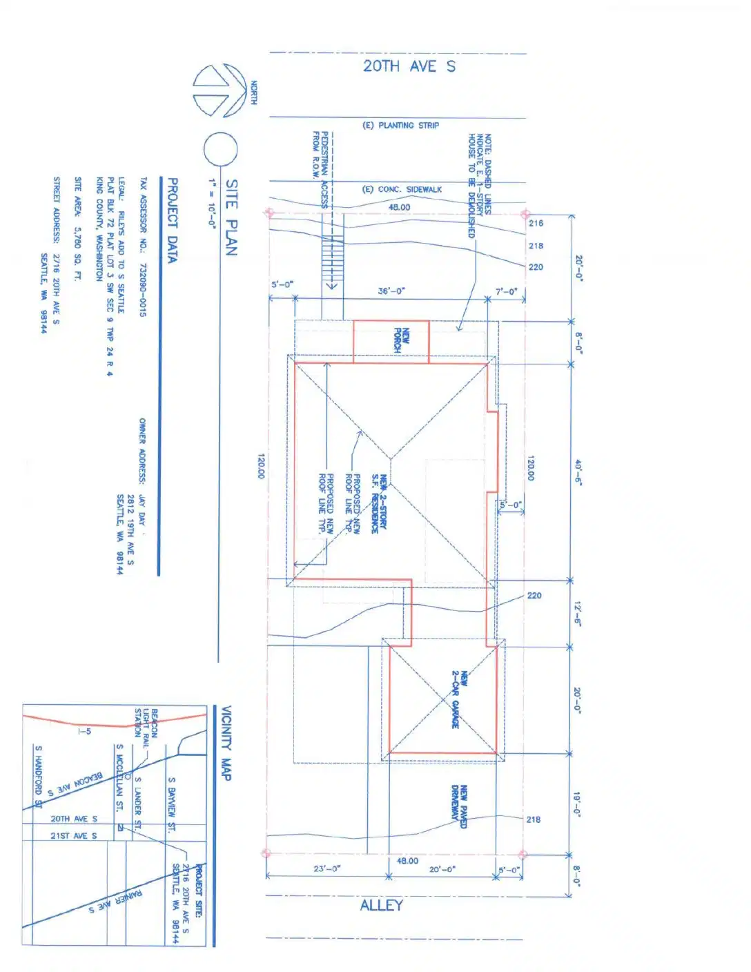 Site plan for 2716 20th Ave S