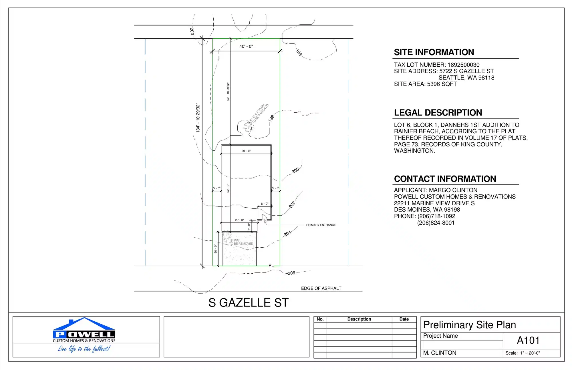 Site plan for 5722 S Gazelle St