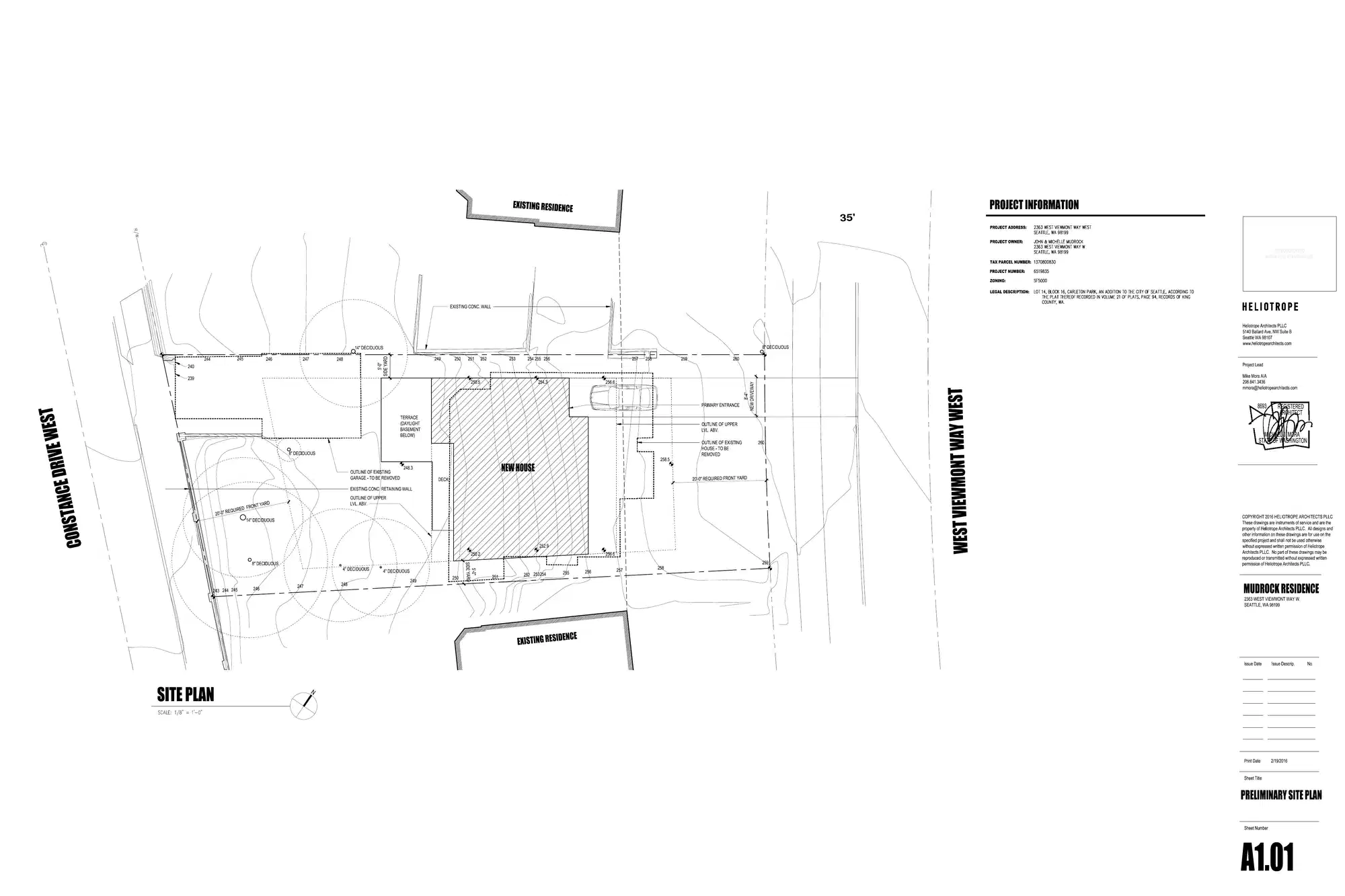 Site plan for 2363 West Viewmont Way W