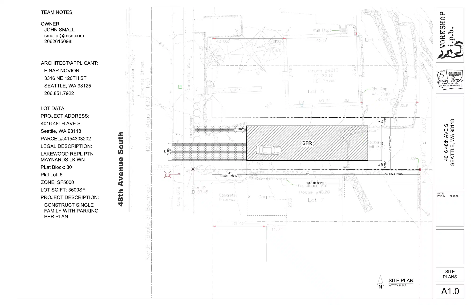 Site plan for 4016 48th Ave S