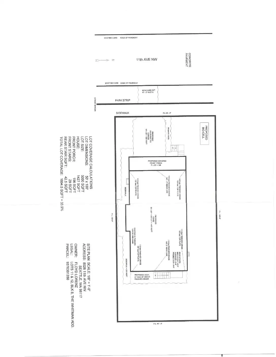 Site plan for 8026 11th Ave NW