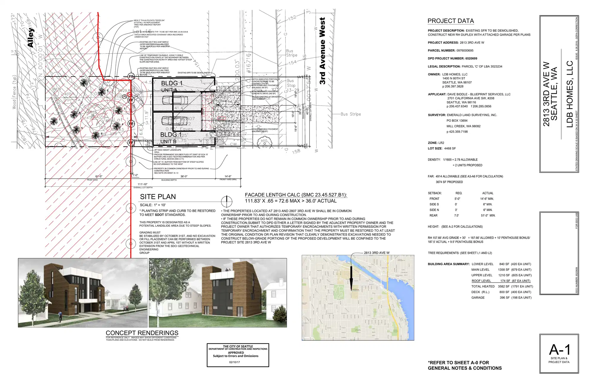 Site plan for 2813 3rd Ave W
