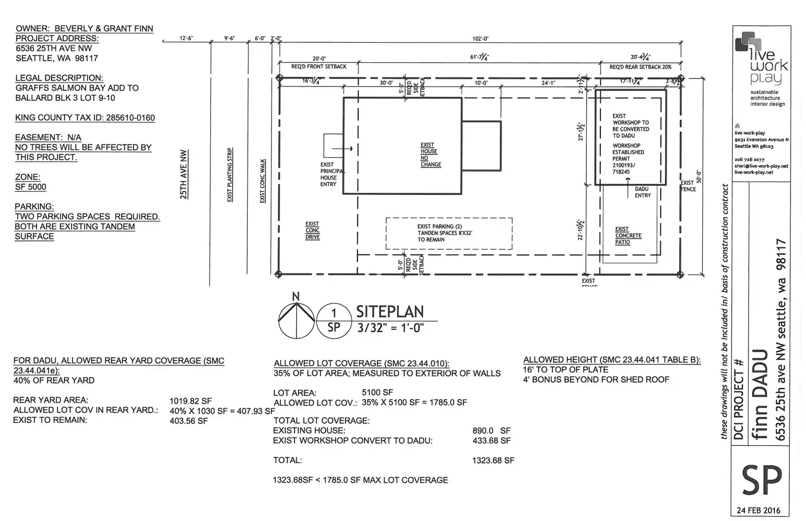 Site plan for 6536 25th Ave NW
