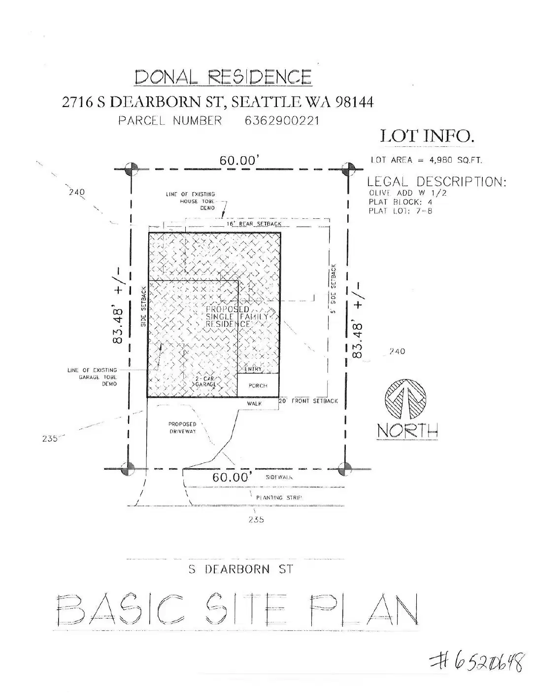 Site plan for 2716 S Dearborn St