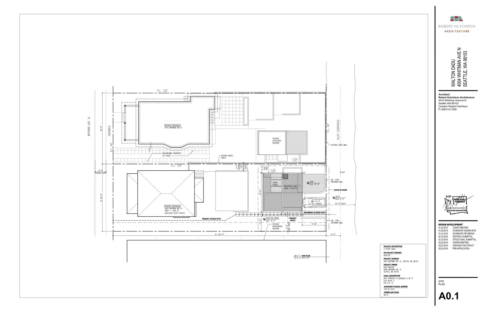 Site plan for 4004 Whitman Ave N