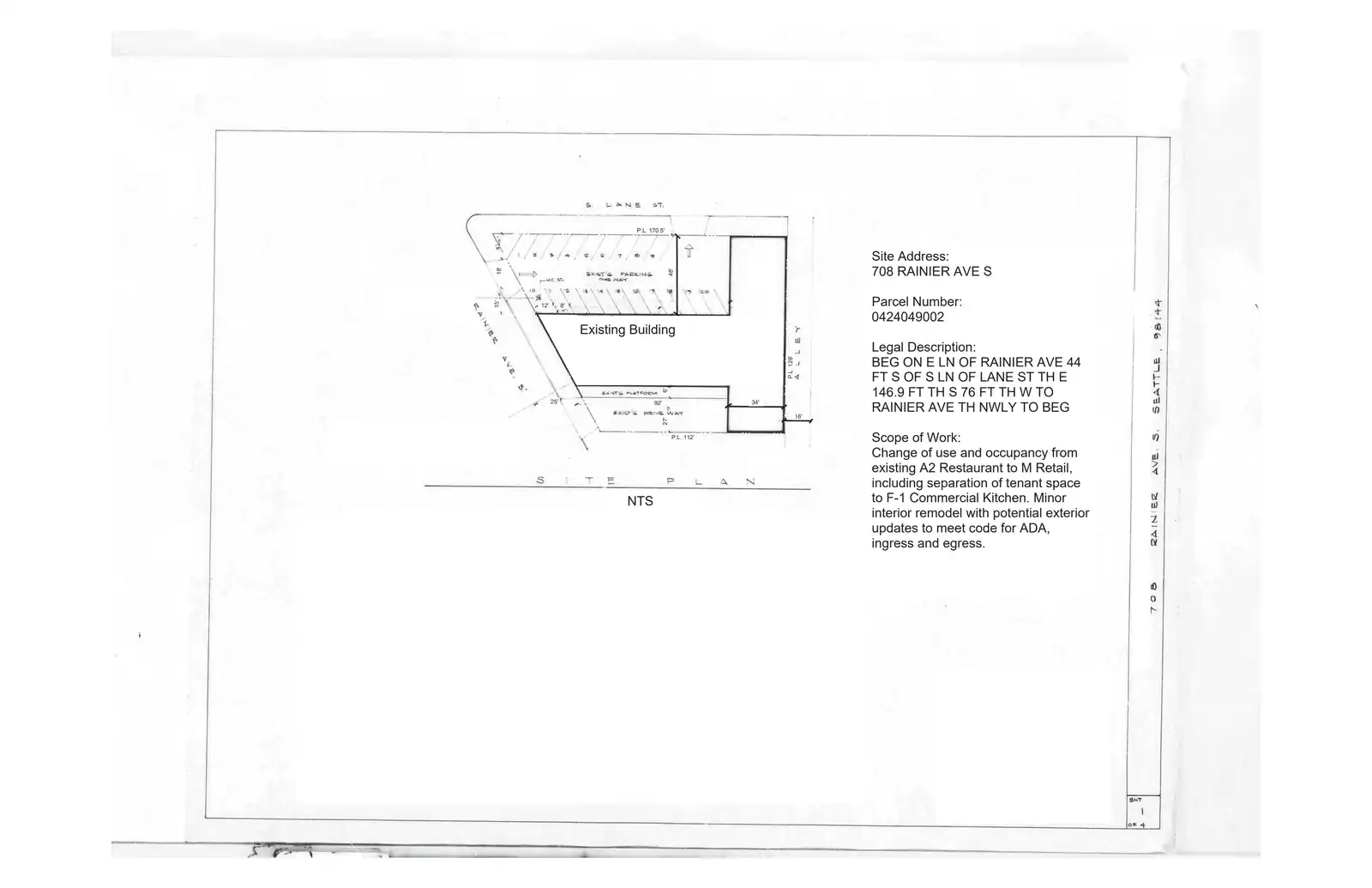 Site plan for 708 Rainier Ave S
