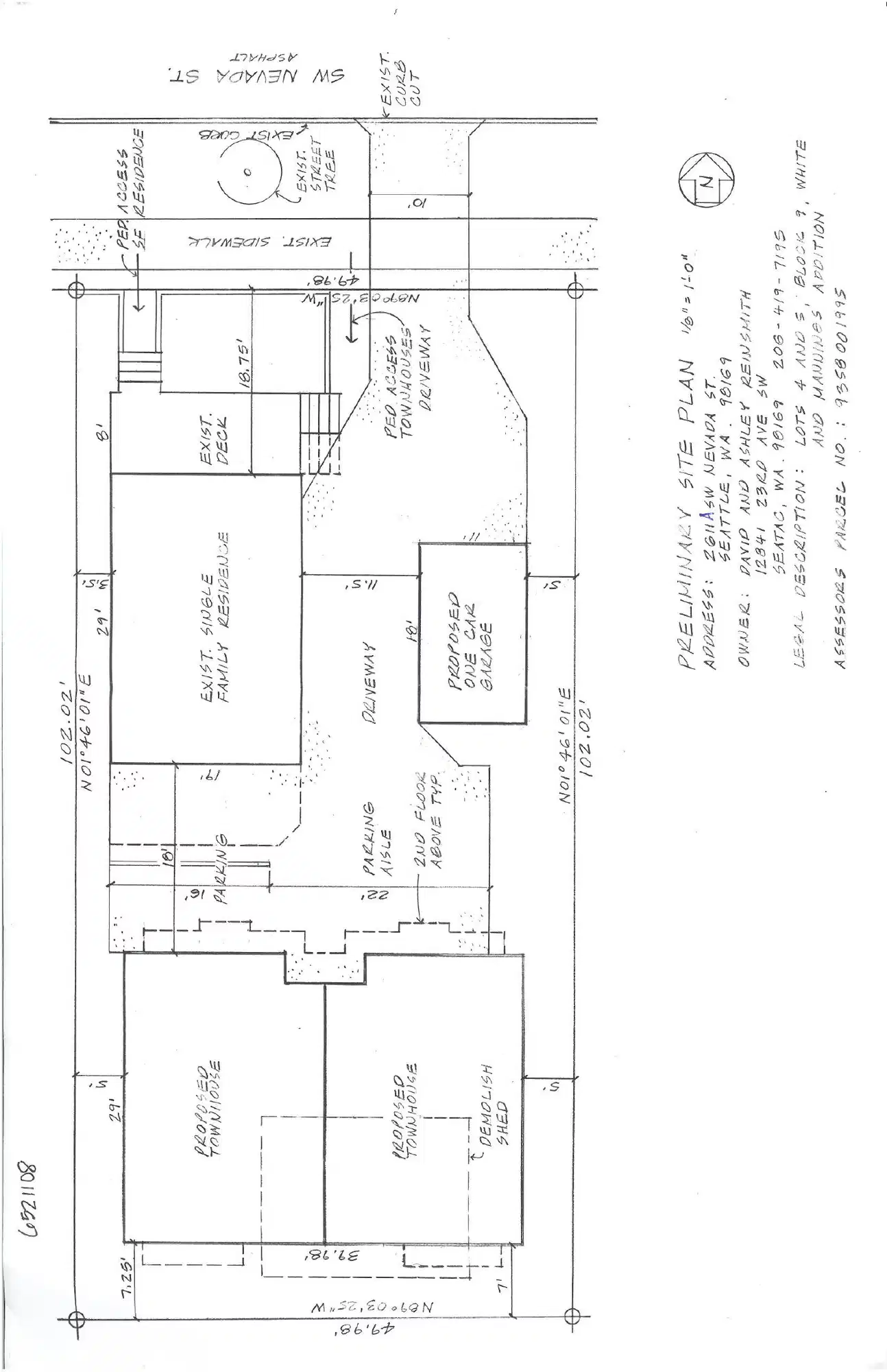 Site plan for 2611 B SW Nevada St