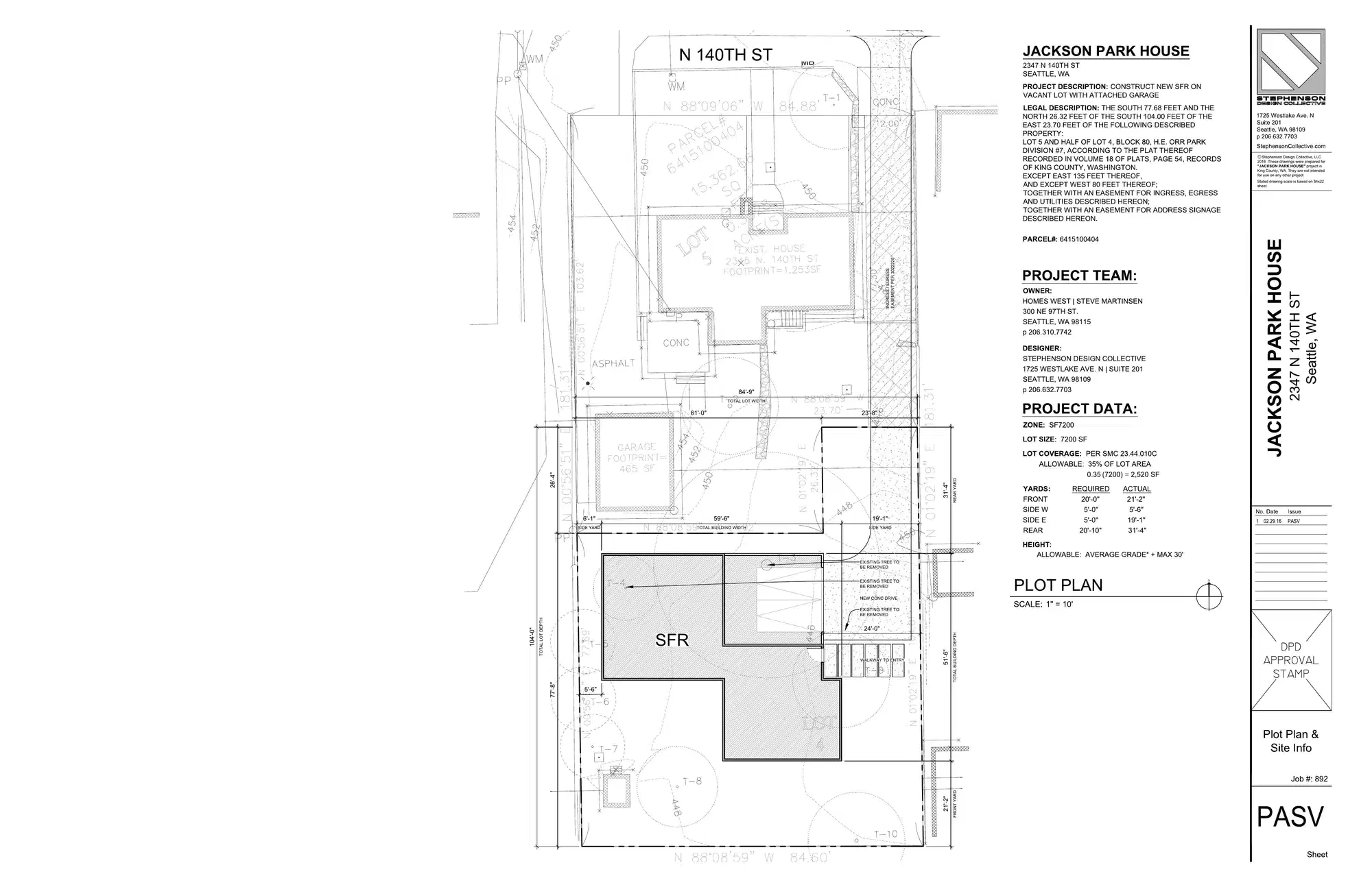 Site plan for 2347 N 140th St