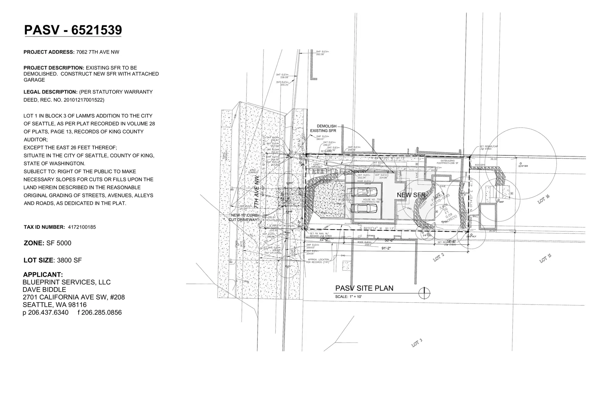 Site plan for 7062 7th Ave NW