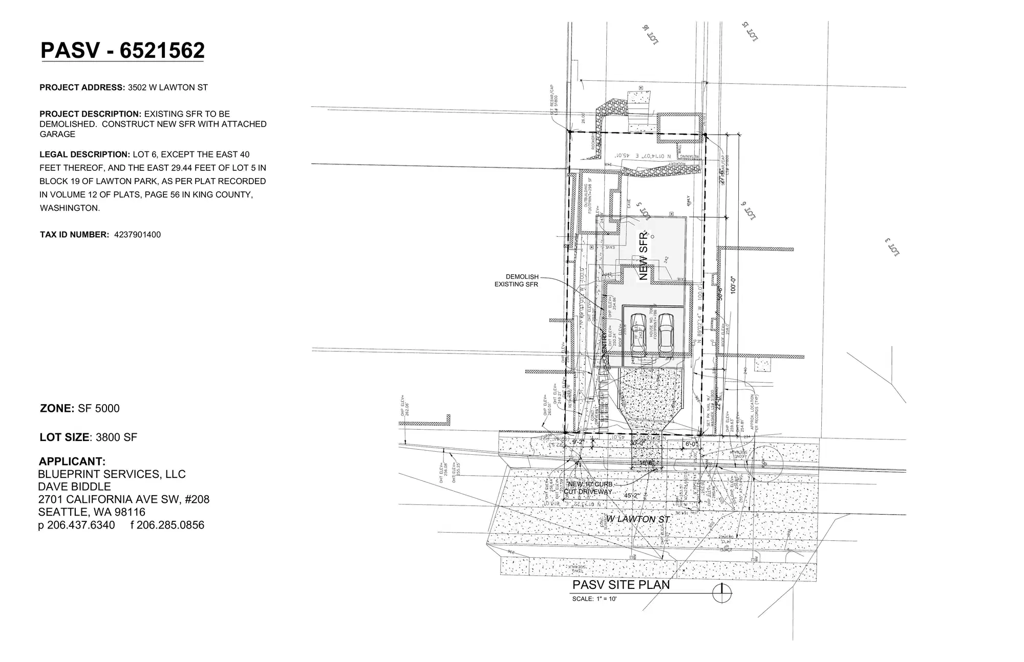 Site plan for 3502 W Lawton St