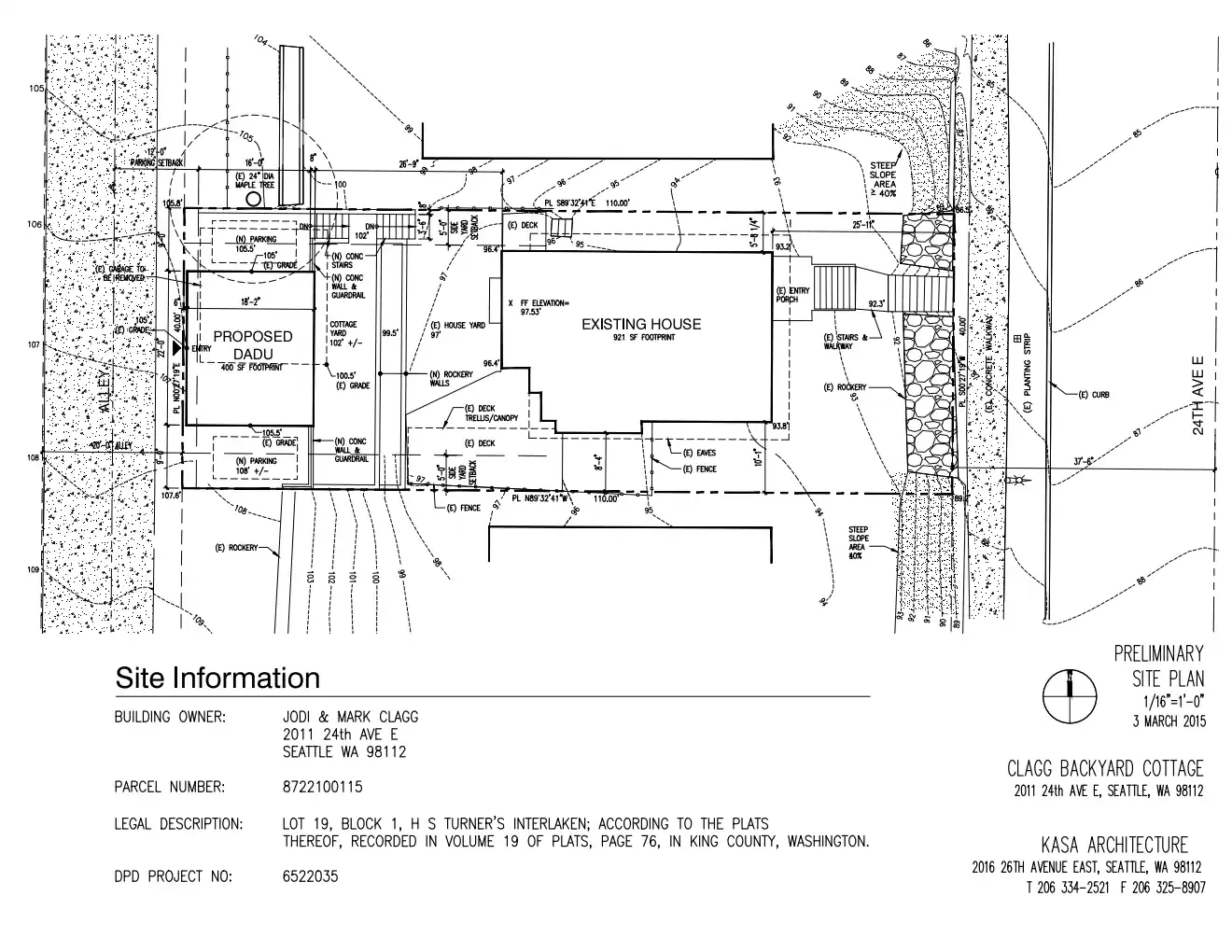 Site plan for 2011 24th Ave E