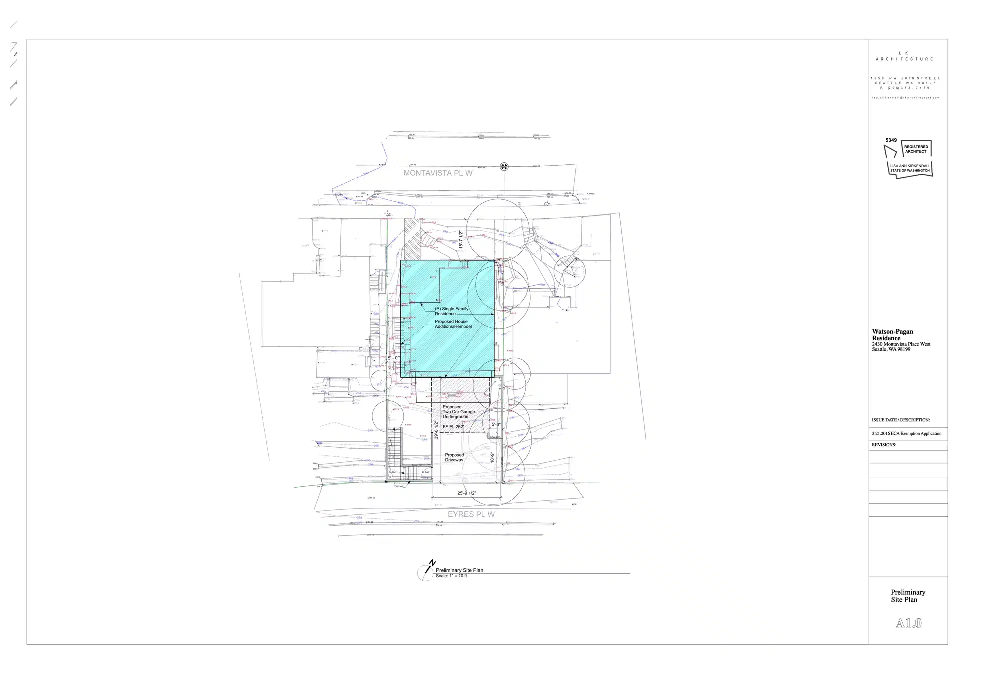Site plan for 2430 Montavista Pl W